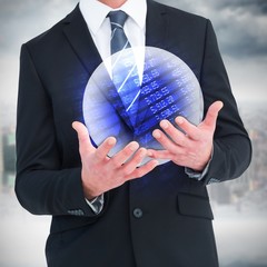 Poster - Composite image of businessman gesturing with his hands