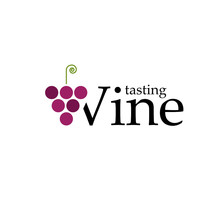 Vector Sign Wine Tasting With Grapes And Text