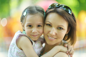 Wall Mural -  mother with her daughter