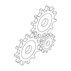 Poster - Cogwheels icon, isometric 3d style