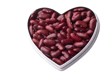 Sticker - red beans in heart shape