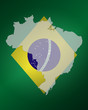 Brasilien - Landkarte auf Flagge