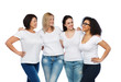 © Syda Productions - group of happy different women in white t-shirts
