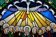 Stained Glass Window Depicting Pentecost