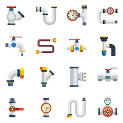 Poster - Pipes Icons Set