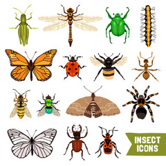 Sticker - Insects Icons Set