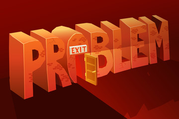 Sticker - Problem Exit Illustration