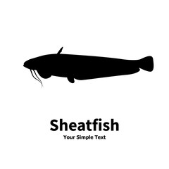 Wall Mural - Vector illustration silhouette of fish catfish