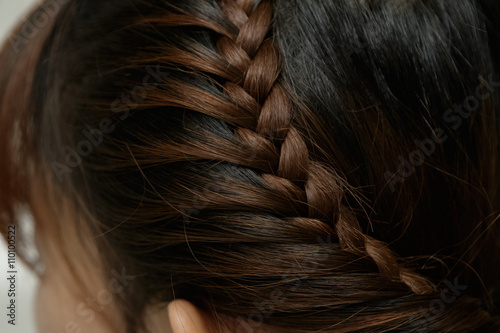 Closeup Hairstyle Weave Braid On Hair Woman Buy This Stock Photo