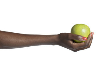 Wall Mural - hand with green apple