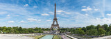 Fototapeta Paryż - Panorama of Eiffel Tower in sunny day, Paris, France