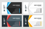 Fototapeta Do przedpokoju - Business Card Vector Template. Flat Style Vector Illustration. Stationery Design. 4 Color Combinations. Print Template
