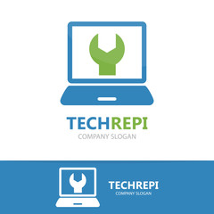 Poster - Vector computer and laptop repair logo 