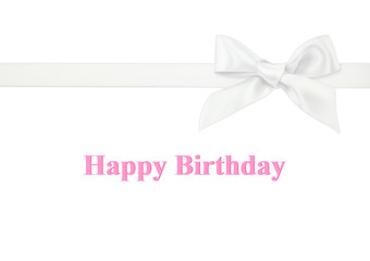 Canvas Print - happy birthday center with white ribbon