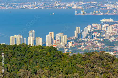 Top View Of Georgetown Capital Of Penang Island Malaysia From Top Of Penang Hill Stock Photo Adobe Stock