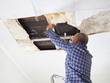 © volkovslava - Man repairing collapsed ceiling.