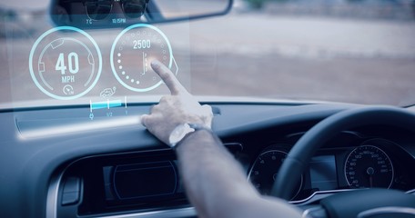 Poster - Composite image of image of a dashboard