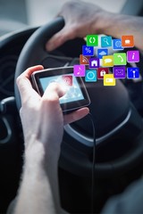 Poster - Composite image of cloud with apps