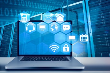 Poster - Composite image of a large screen of a computer