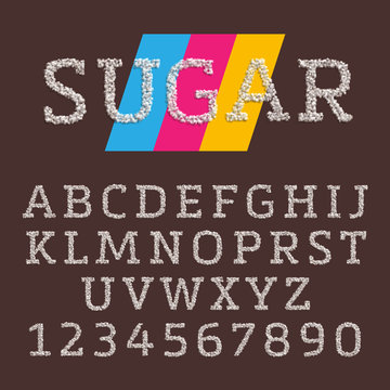 Vector sand made of sugar. Realistic characters style.