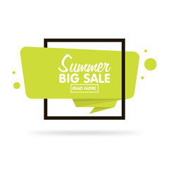 Poster - summer sale concept. origami style sticker and banner tamplate.