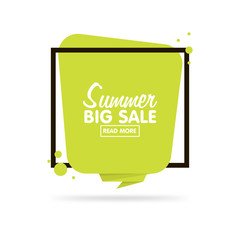 Poster - summer sale concept. origami style sticker and banner tamplate.