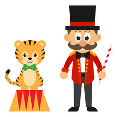 Wall Mural - circus man and tiger