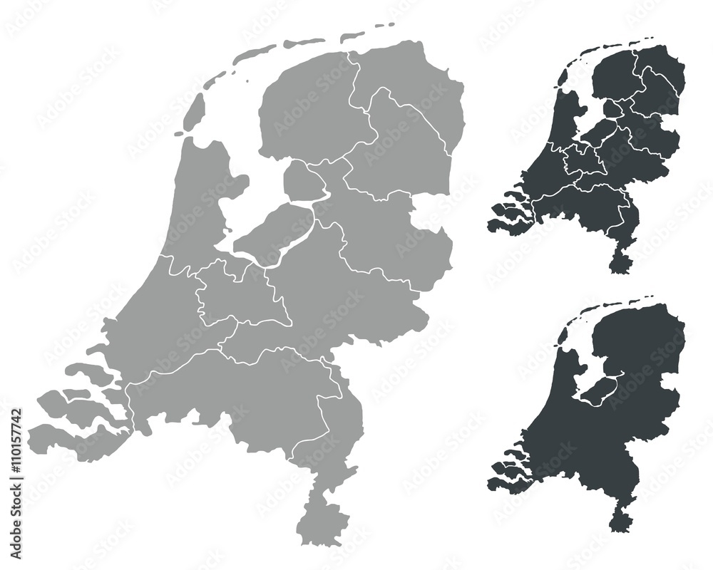  Detalied Netherlands map - obrazy, fototapety, plakaty 