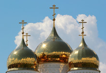 Russian Orthodox Church - Crosses Atop The Golden Domes