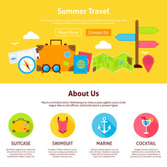 Canvas Print - Summer Travel Flat Web Design Template