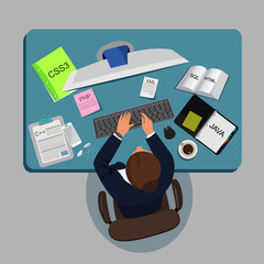 programming, codding, vector illustration
