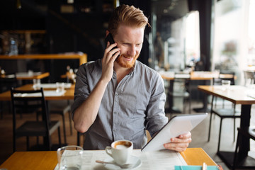businessman constantly working