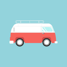 Vector Illustration Of A Retro  Van