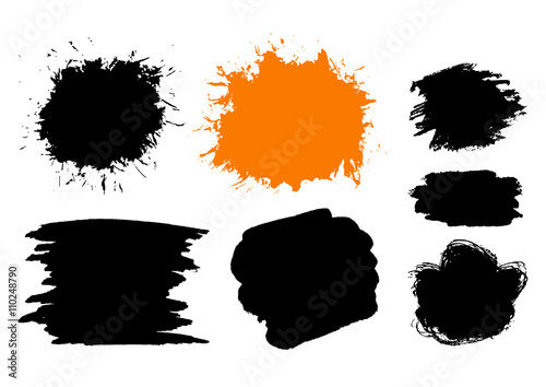 Set of paint splashes isolated on white Stock Vector | Adobe Stock