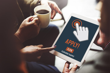 Sticker - Apply Here Apply Online Job Concept