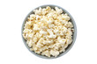 overhead shot of a bowl with popcorn
