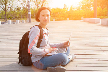 Wall Mural - Close-up of Asian female student