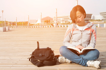 Wall Mural - Close-up of Asian female student