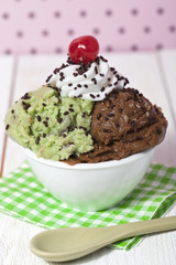 Canvas Print - matcha and chocolate ice cream