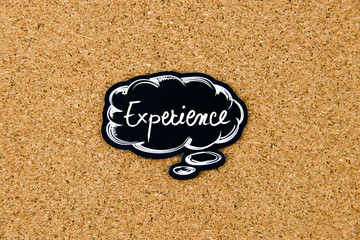 Wall Mural - EXPERIENCE written on black thinking bubble