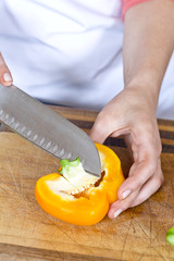 Poster - fresh slice of orange bell pepper