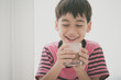 © wckiw - Little boy drinking milk vintage color style