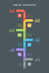 Aufkleber - Timeline infographic design template. Vector illustration for workflow layout, diagram, number options, web design, business presentation.