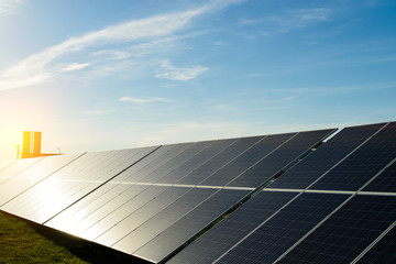 Wall Mural - power plant using renewable solar energy with sun