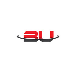 bu alphabet with swoosh grey and red