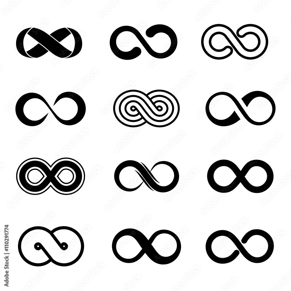 Infinity symbol vector set. Infinity sign, endless infinity, loop infinity  illustration Stock Vector | Adobe Stock, image size:1000x1000