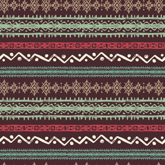 Canvas Print - Tribal art ethnic boho seamless pattern 