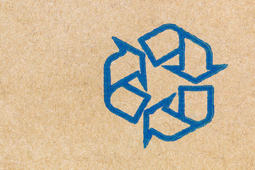 Poster - Cardboard texture with recycle sign