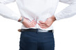 © Catalin Pop - Backache concept with businessman holding hands on lower back