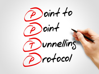 Poster - PPTP Point to Point Tunnelling Protocol, acronym business concept